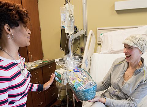 volunteer with patient