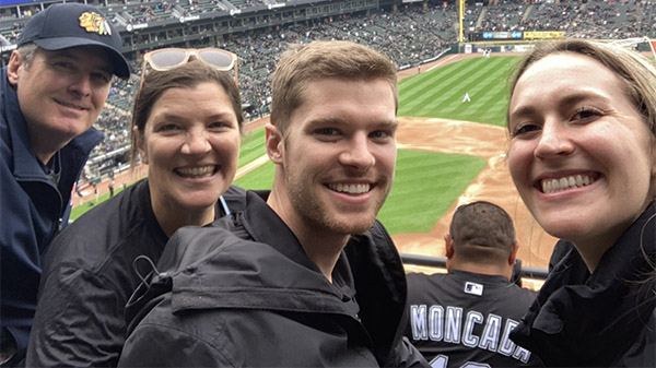 Cancer Survivor Brad with his family at a sporting event