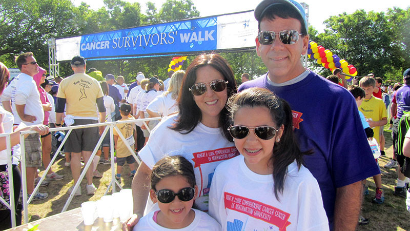 Cancer Survivor Jon Resnick with his family at the annual Cancer Survivors' Celebration Walk & 5K