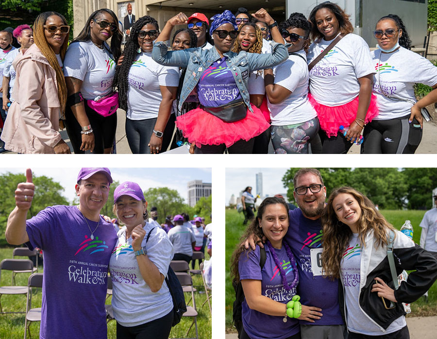 Photo collage of walk participants
