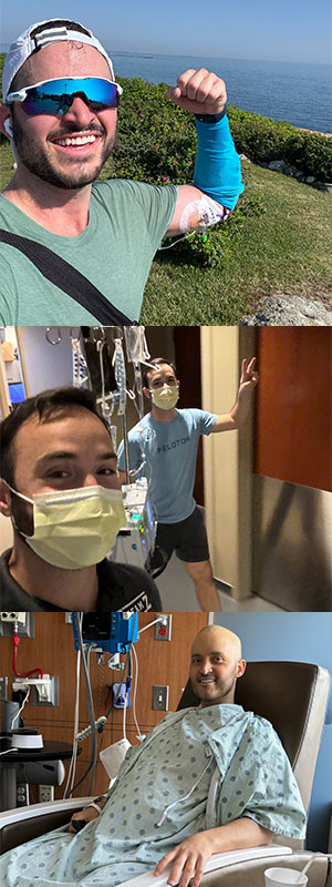 Photos of Nick during treatment