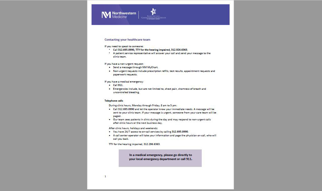 Screenshot of the Consult Packet