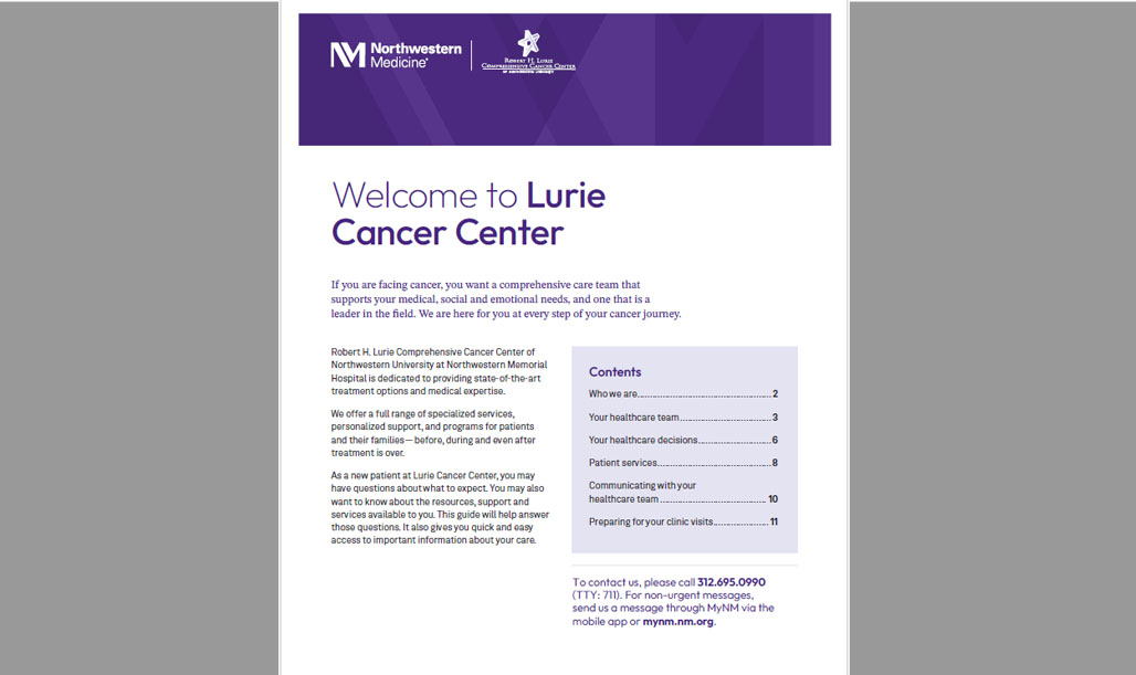 Screenshot of the Clinical Packet