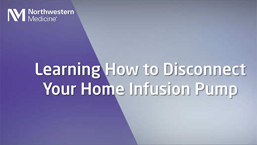 Screenshot from the video showing how to disconnect your home infusion pump.